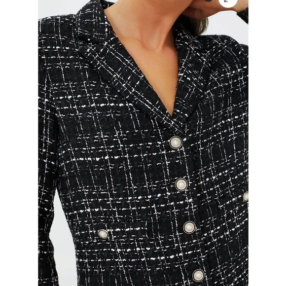 POMANDER PLACE Black Tweed Stacie Dress