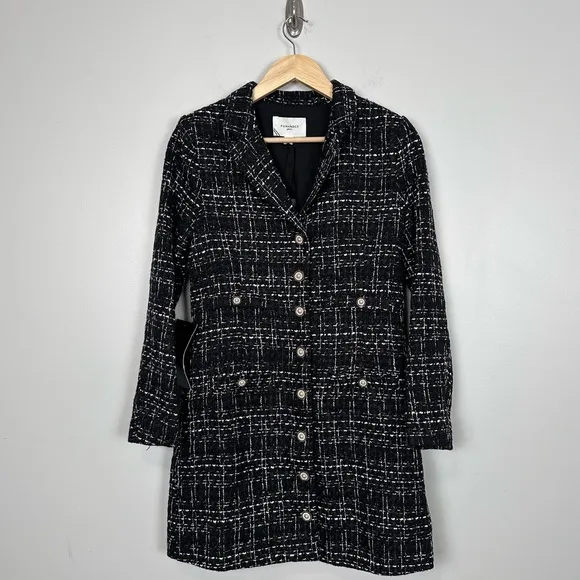 POMANDER PLACE Black Tweed Stacie Dress