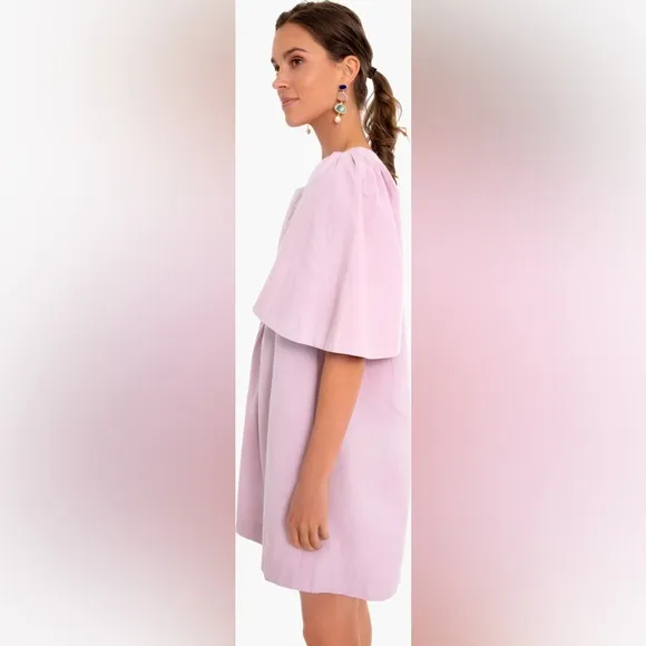 Pomander Place Finley Flutter Sleeve Mini Dress Lilac Light Purple Medium M