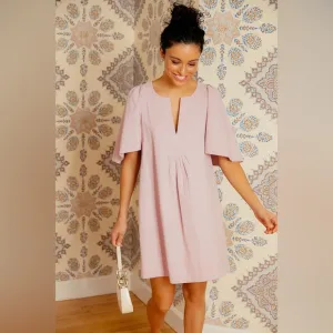 Pomander Place Finley Flutter Sleeve Mini Dress Lilac Light Purple Medium M