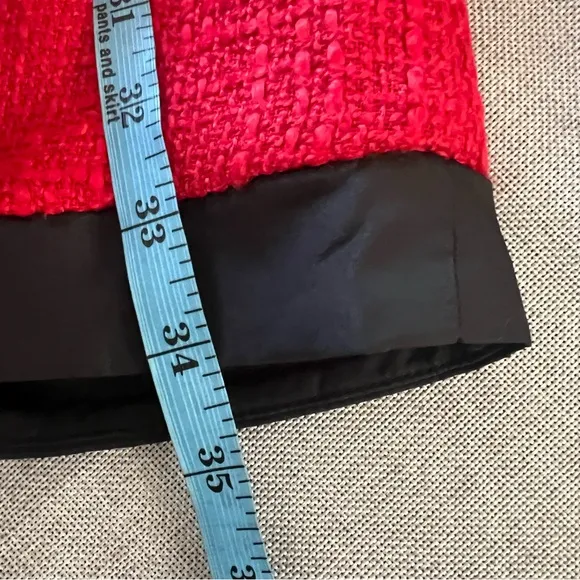 Pomander place red black coco tweed bow mini dress size large