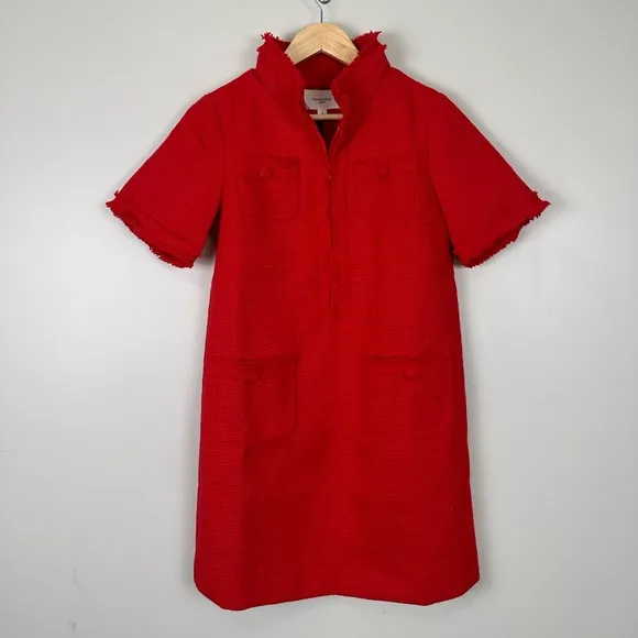 POMANDER PLACE Red Tweed Ophelia Dress