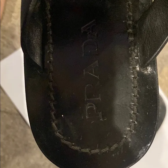 Prada Black Sandals with Contoured Footbed
