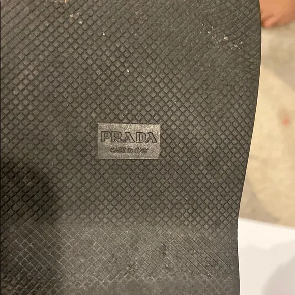 Prada Black Sandals with Contoured Footbed