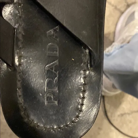 Prada Black Sandals with Contoured Footbed