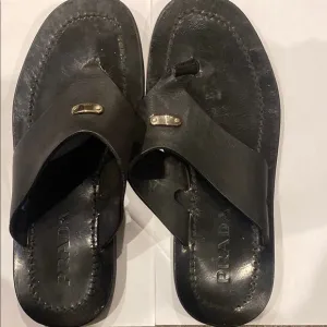 Prada Black Sandals with Contoured Footbed