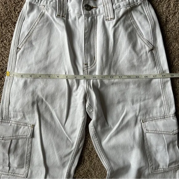 Princess Polly Utility Cargo Recycled Cotton Blend Denim White Jeans NWT Size 6