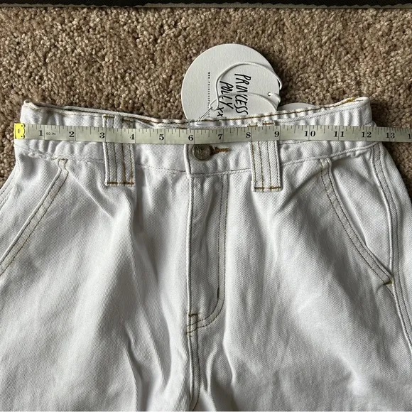 Princess Polly Utility Cargo Recycled Cotton Blend Denim White Jeans NWT Size 6