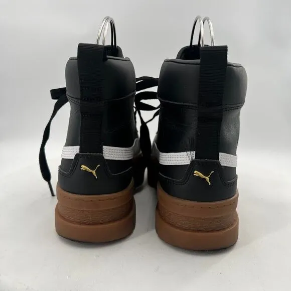 PUMA Mayze Womens Mid Platform Black Sneakers Casual Shoes Size 8.5