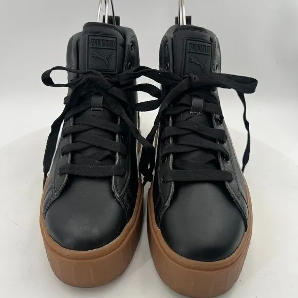 PUMA Mayze Womens Mid Platform Black Sneakers Casual Shoes Size 8.5