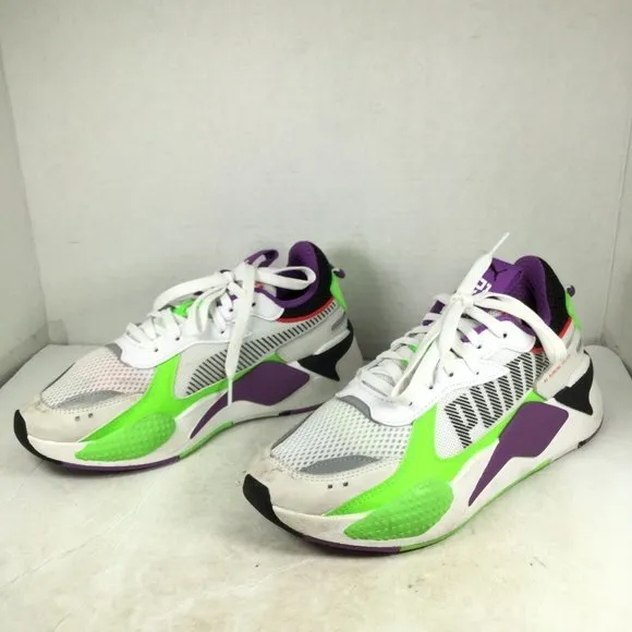 Puma RS Bold Fluorescent Sneakers White Green Purple Size 7C