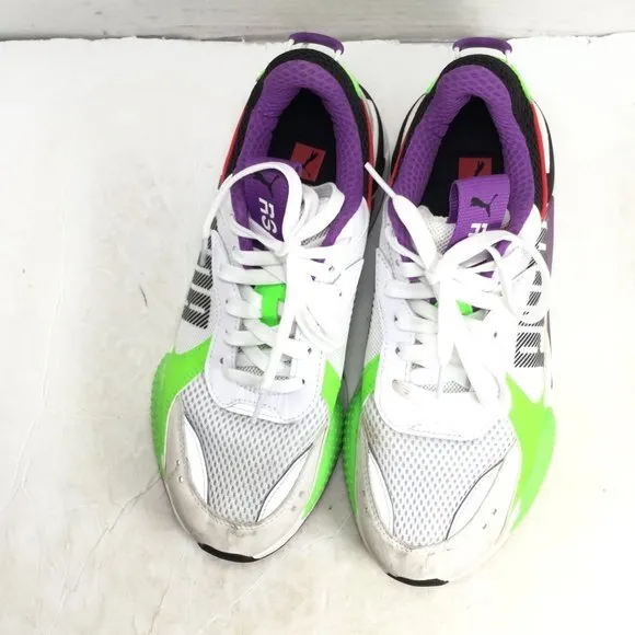 Puma RS Bold Fluorescent Sneakers White Green Purple Size 7C