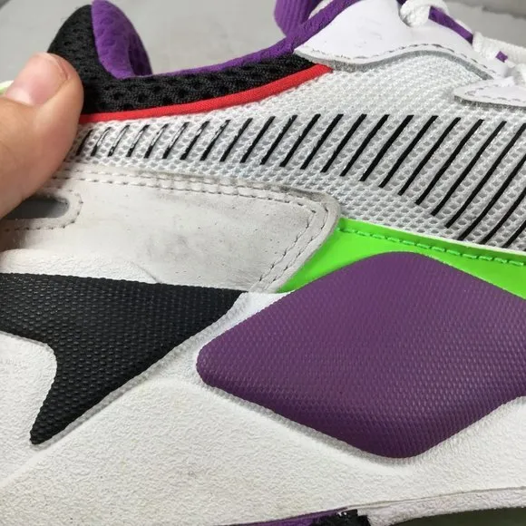 Puma RS Bold Fluorescent Sneakers White Green Purple Size 7C
