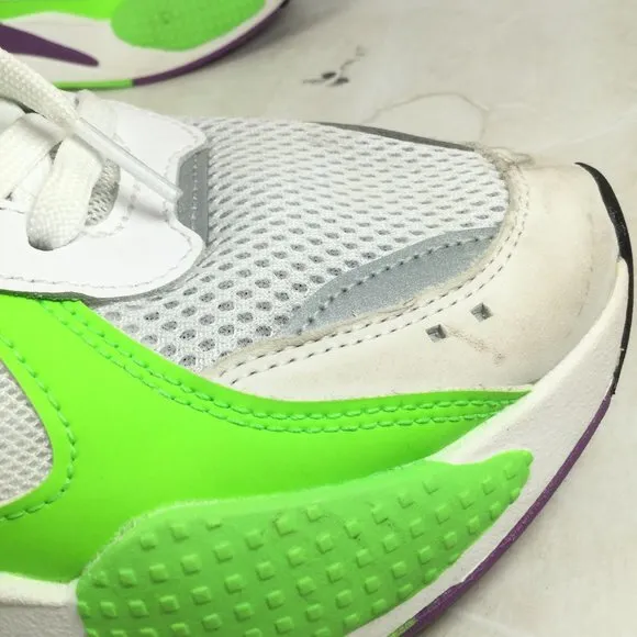Puma RS Bold Fluorescent Sneakers White Green Purple Size 7C