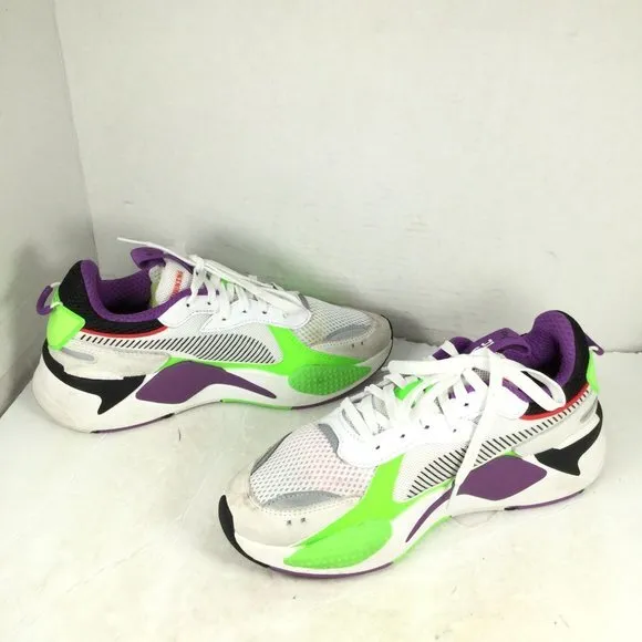 Puma RS Bold Fluorescent Sneakers White Green Purple Size 7C