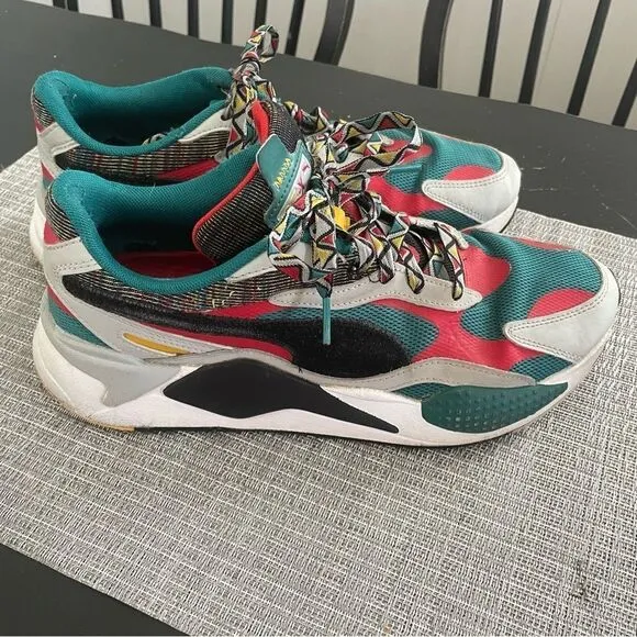 Puma Running system RS-X bold low top sneakers color block green laced men’s 9.5