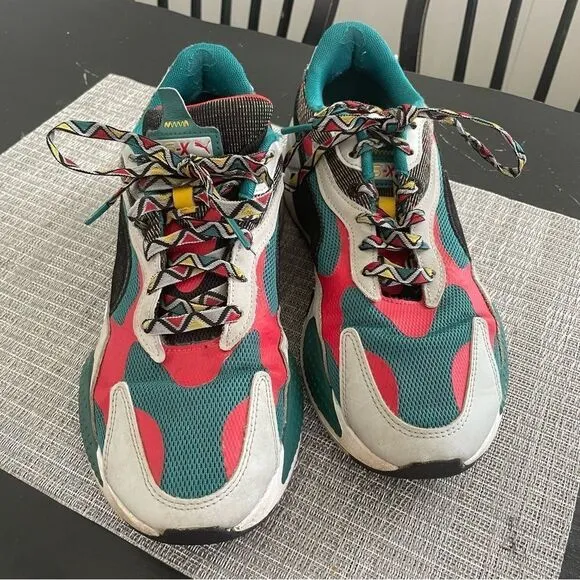 Puma Running system RS-X bold low top sneakers color block green laced men’s 9.5