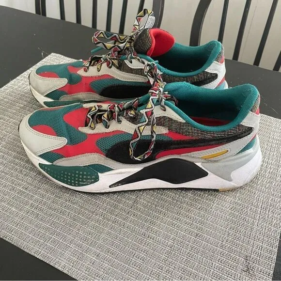 Puma Running system RS-X bold low top sneakers color block green laced men’s 9.5
