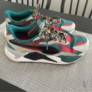 Puma Running system RS-X bold low top sneakers color block green laced men’s 9.5
