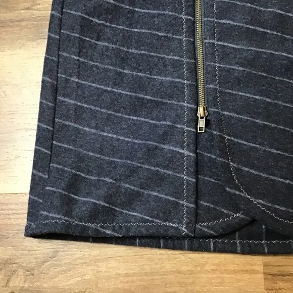 Purnell Skirt Size 12 Mini Wool Pin Stripe Navy Blue Y2K Preppy Zip Fall…
