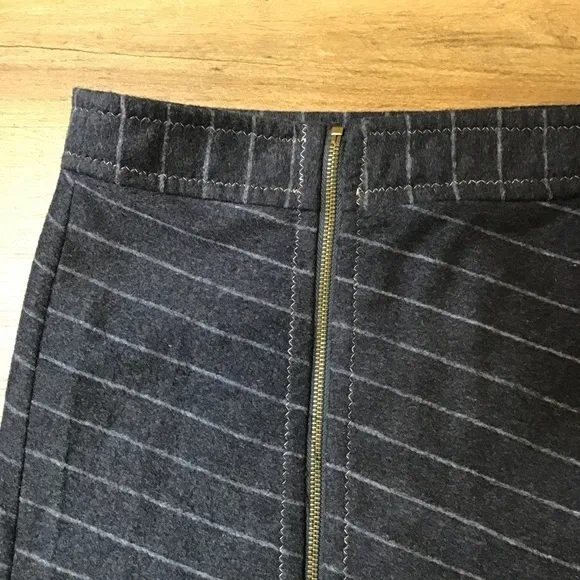 Purnell Skirt Size 12 Mini Wool Pin Stripe Navy Blue Y2K Preppy Zip Fall…