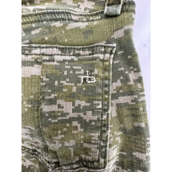 Rag &amp; Bone Camo Skinny Jeans Ankle Zip Moto Style Accents Size 24