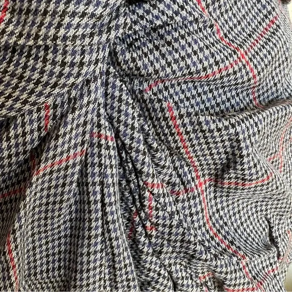 Rag &amp; Bone Grey Plaid Midi Skirt