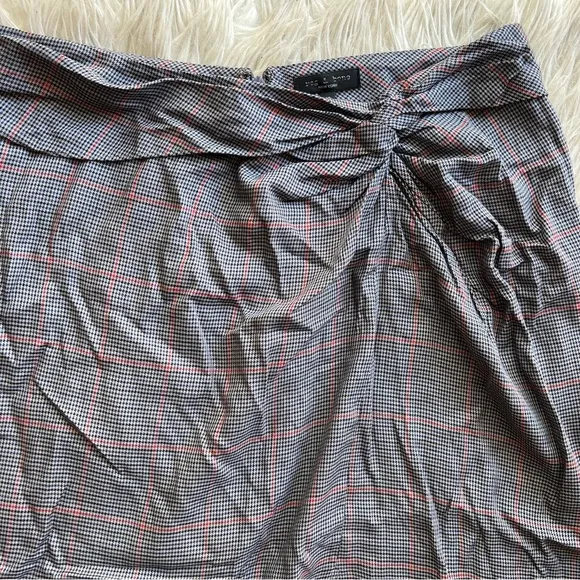Rag &amp; Bone Grey Plaid Midi Skirt