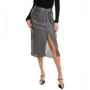 Rag &amp; Bone Grey Plaid Midi Skirt