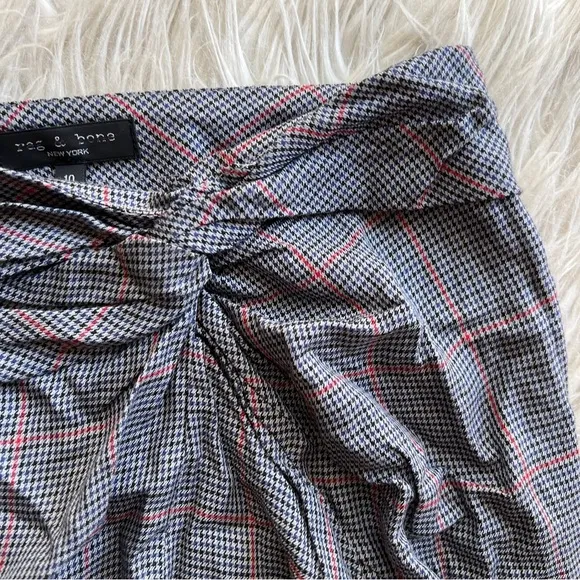 Rag &amp; Bone Grey Plaid Midi Skirt
