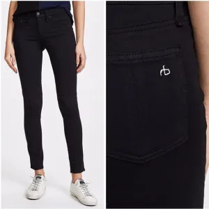 Rag &amp; Bone The Legging Jean Black Plush Skinny Stretch Luxe Denim size 26