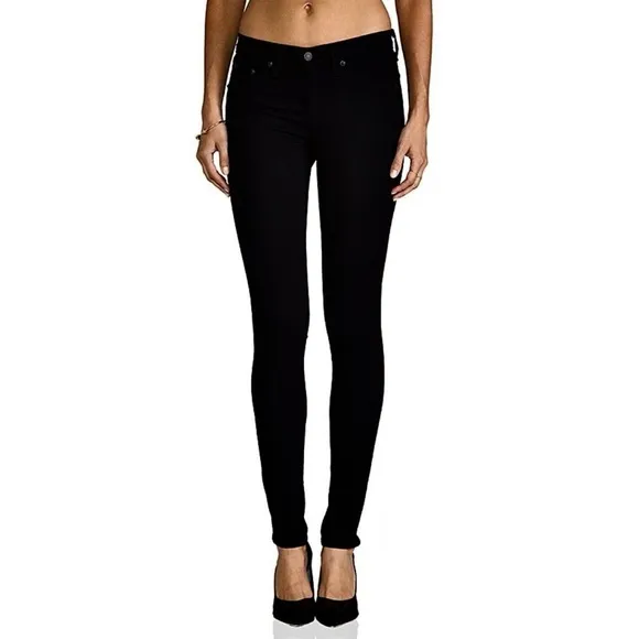 Rag &amp; Bone The Legging Jean Black Plush Skinny Stretch Luxe Denim size 26
