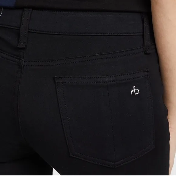 Rag &amp; Bone The Legging Jean Black Plush Skinny Stretch Luxe Denim size 26