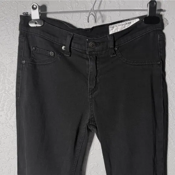 Rag &amp; Bone The Legging Jean Black Plush Skinny Stretch Luxe Denim size 26