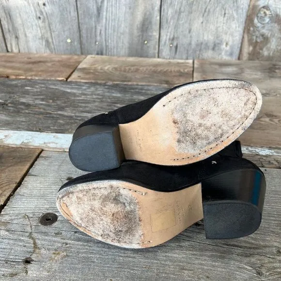 Rag &amp; Bone Devon Chelsea Style Heeled Ankle Boot Black Suede Size EU 37, US 7M