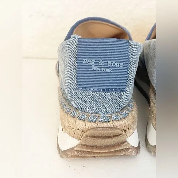 Rag and Bone Espadrille Runner - Light Denim. Fisherman esthetic style. 40/9