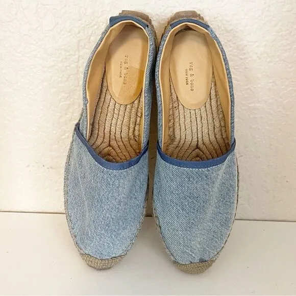 Rag and Bone Espadrille Runner - Light Denim. Fisherman esthetic style. 40/9