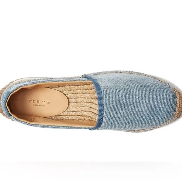 Rag and Bone Espadrille Runner - Light Denim. Fisherman esthetic style. 40/9
