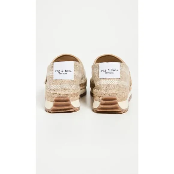 Rag&amp;Bone white stripes, beige espadrille S53, 8.5M