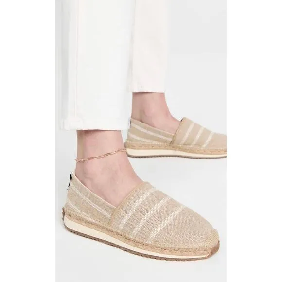 Rag&amp;Bone white stripes, beige espadrille S53, 8.5M