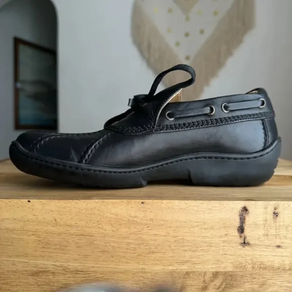 Ralph Lauren Blue Label: Black Leather Rubber Sole Duck Country Loafer Size 6