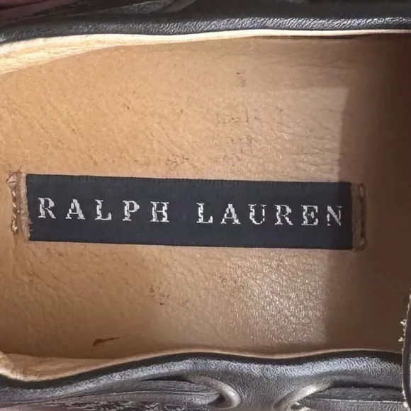 Ralph Lauren Blue Label: Black Leather Rubber Sole Duck Country Loafer Size 6