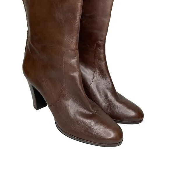 Ralph Lauren Brown Leather Over The Knee‎ Boots Size 9M