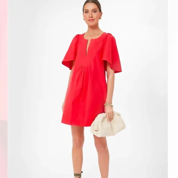 Red Finley Flutter Sleeve DressPOMANDER PLACE