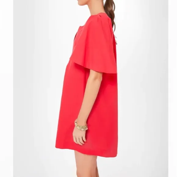 Red Finley Flutter Sleeve DressPOMANDER PLACE