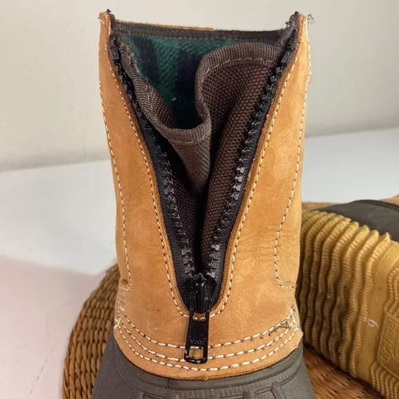 REDHEAD THINSULATE MENS 200 GRAM FRONT ZIP DUCK BOOTS SZ 6 BROWN/TAN LEATHER