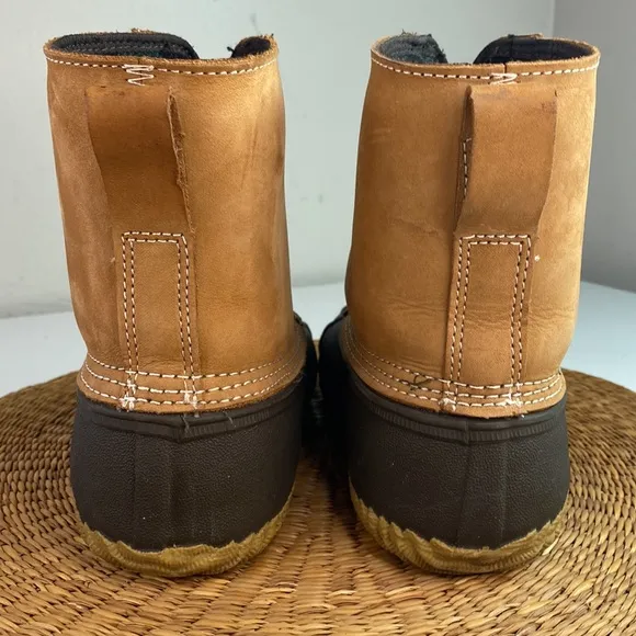 REDHEAD THINSULATE MENS 200 GRAM FRONT ZIP DUCK BOOTS SZ 6 BROWN/TAN LEATHER