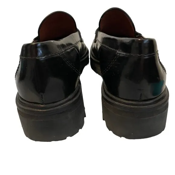 Reformation Agathea Leather Chunky Loafers Black Size 8.5