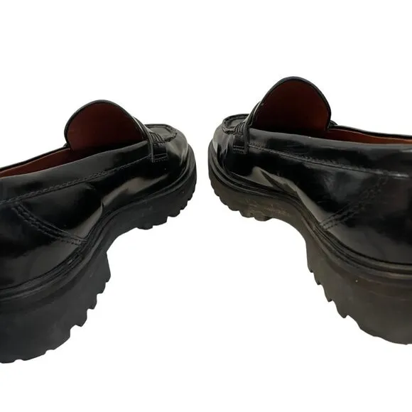 Reformation Agathea Leather Chunky Loafers Black Size 8.5