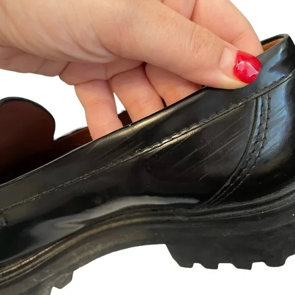 Reformation Agathea Leather Chunky Loafers Black Size 8.5